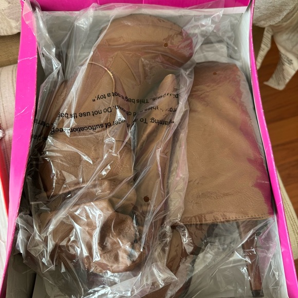 NEW A’Gaci Cognac/Tan High Heels Under the Knee Boots Size 7 - Picture 8 of 8